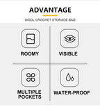 Large Capacity Craft Storage Shoulder Bag – Sewing, Knitting, Crochet & Yarn Organizer
