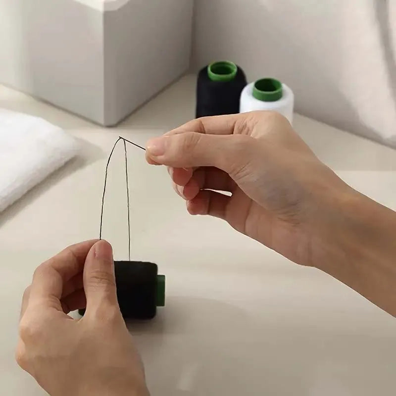 Black & White Polyester Sewing Thread Set - 2 Spools (1 black, 1 white)