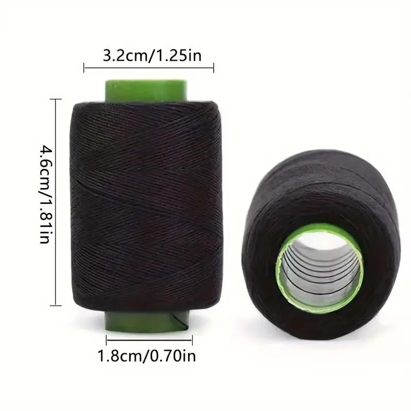Black & White Polyester Sewing Thread Set - 2 Spools (1 black, 1 white)