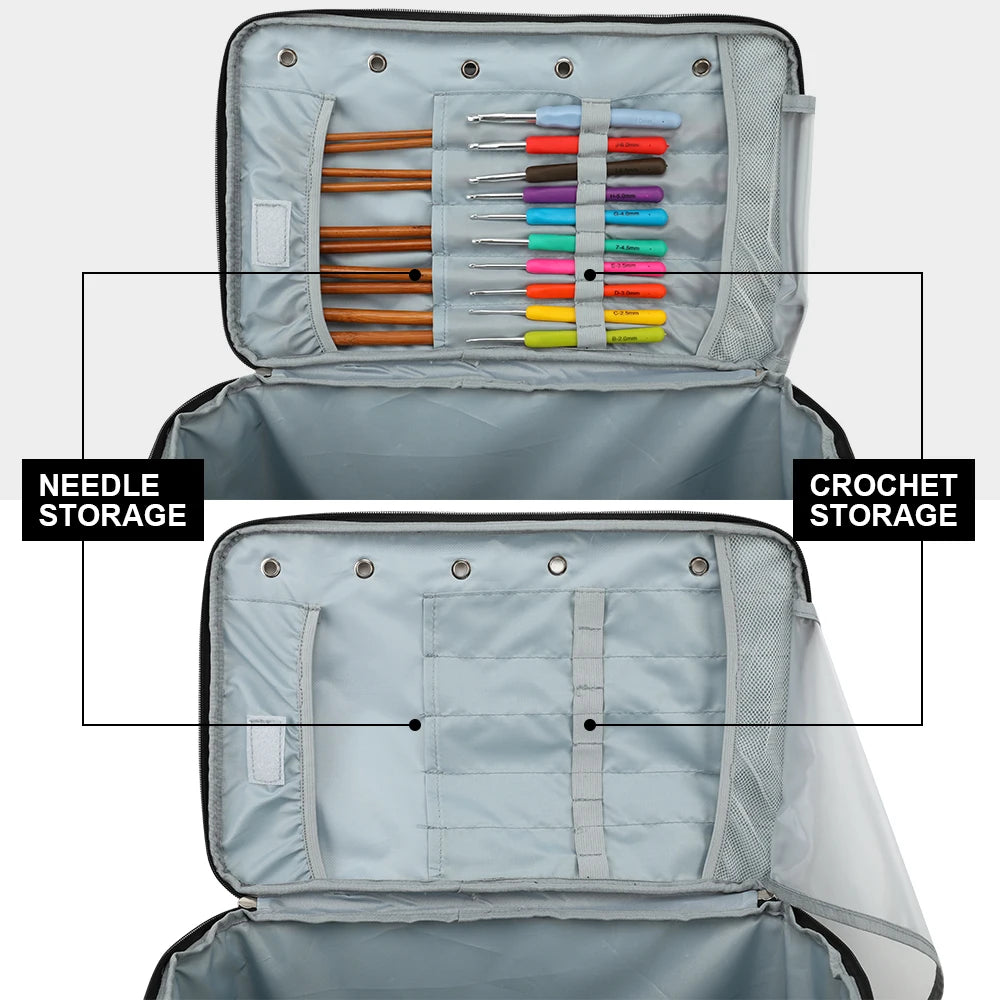 Large Capacity Craft Storage Shoulder Bag – Sewing, Knitting, Crochet & Yarn Organizer
