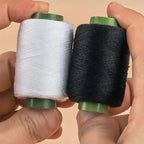 Black & White Polyester Sewing Thread Set - 2 Spools (1 black, 1 white)