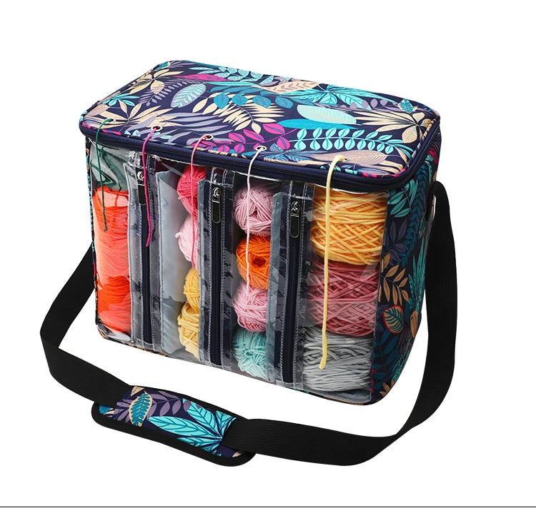 Large Capacity Craft Storage Shoulder Bag – Sewing, Knitting, Crochet & Yarn Organizer