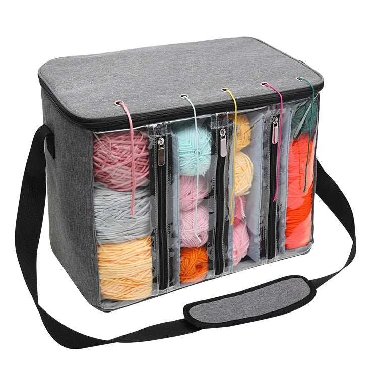 Large Capacity Craft Storage Shoulder Bag – Sewing, Knitting, Crochet & Yarn Organizer