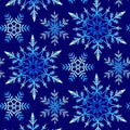 Blue Crystal Frost Snowflakes Cotton Wideback Fabric per yard