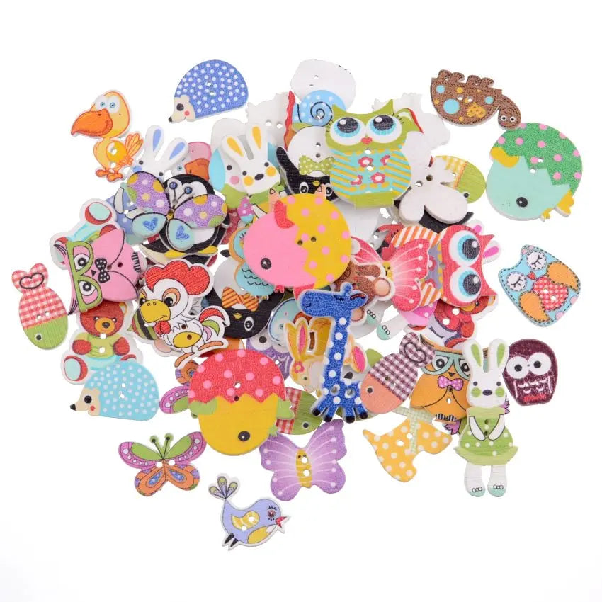 Mixed Color Dragonfly Wood Buttons – 2-Hole, Eco-Friendly, 10 or 50-Pack