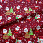 Christmas Twill Cotton Fabric – Santa, Trees & Holiday Prints, 0.5m x 1.6m