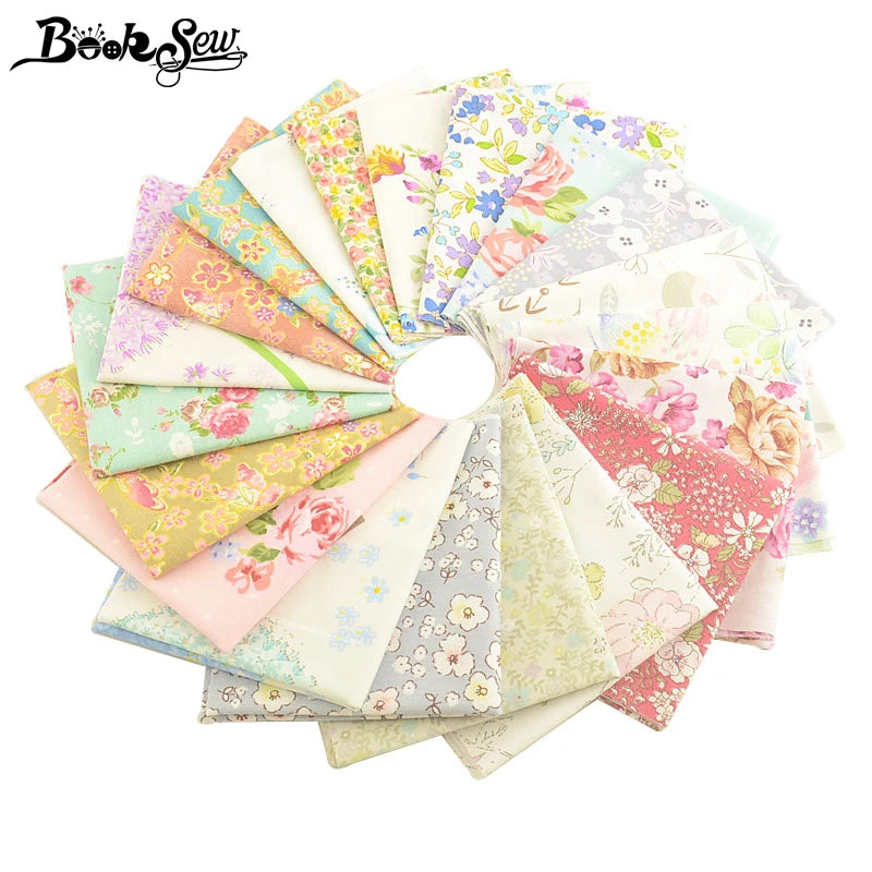 Booksew 100% Cotton Floral Print Fabric Fat Quarter – 25×45cm