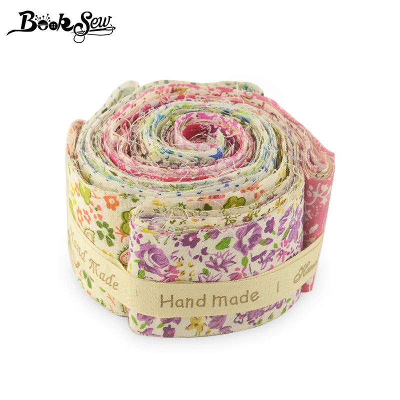 Booksew 5x50CM Jelly Roll Strips Cotton Fabric Printed Flowers 6-9 Pcs/Lot Telas DIY Patchwork Cloth Quilting Sewing Material