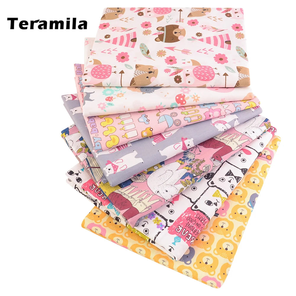Cute Cartoon Print 100% Cotton Twill Fabric — 160cm Wide