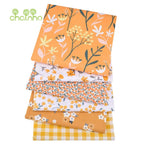 Orange Floral Printed Twill Cotton Fabric – 160cm (63") Wide | Cut to Order