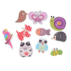 Botones de Madera Novedosos – Formas de Animales e Insectos | Botones Artesanales de 2 Agujeros para Coser y Scrapbooking
