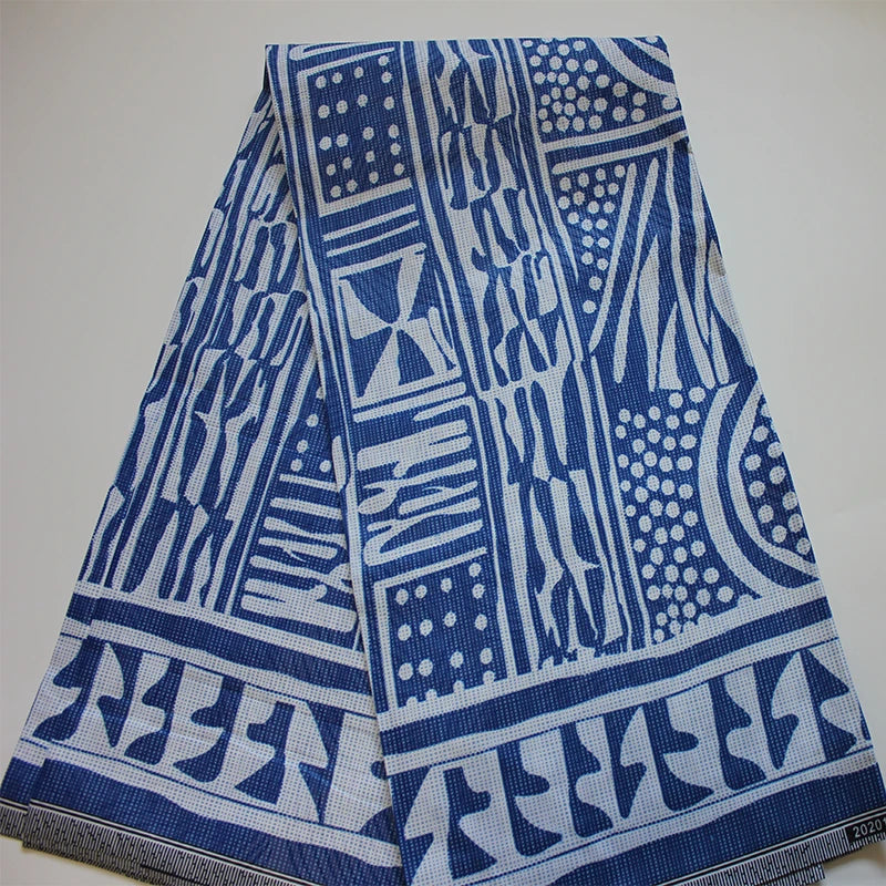 African Ankara Wax Print Fabric – 100% Polyester, 6 Yards (110cm Wide) – Floral Batik for Dresses & Banquet Wear