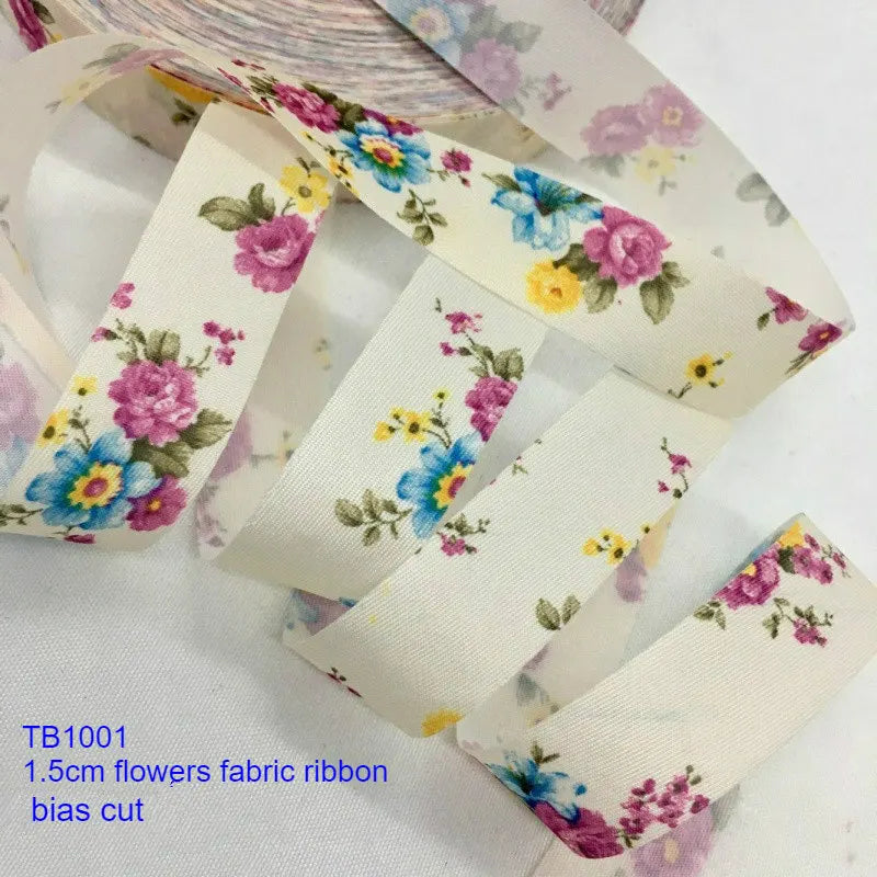 Floral Printed Fabric Ribbon – 10-Yard Roll