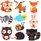 Kits de pintura de diamantes 5D para niños, pegatinas de animales con diamantes DIY, arte de diamantes digital hecho a mano, mosaico de manualidades