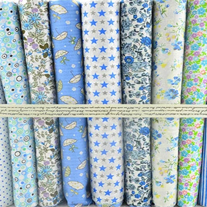 Cuadros de tela precortados – 100% algodón | Estampados florales, a cuadros y de rayas | Elige tu combinación de colores