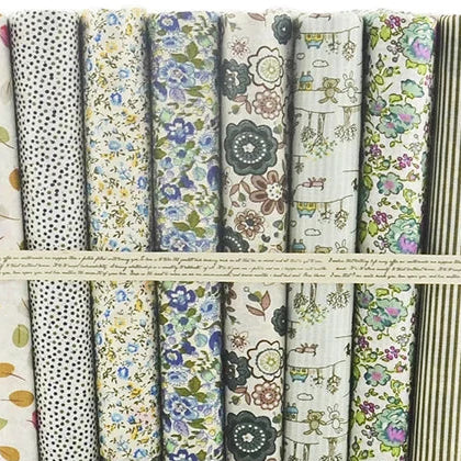 Cuadros de tela precortados – 100% algodón | Estampados florales, a cuadros y de rayas | Elige tu combinación de colores