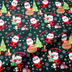 Christmas Twill Cotton Fabric – Santa, Trees & Holiday Prints, 0.5m x 1.6m