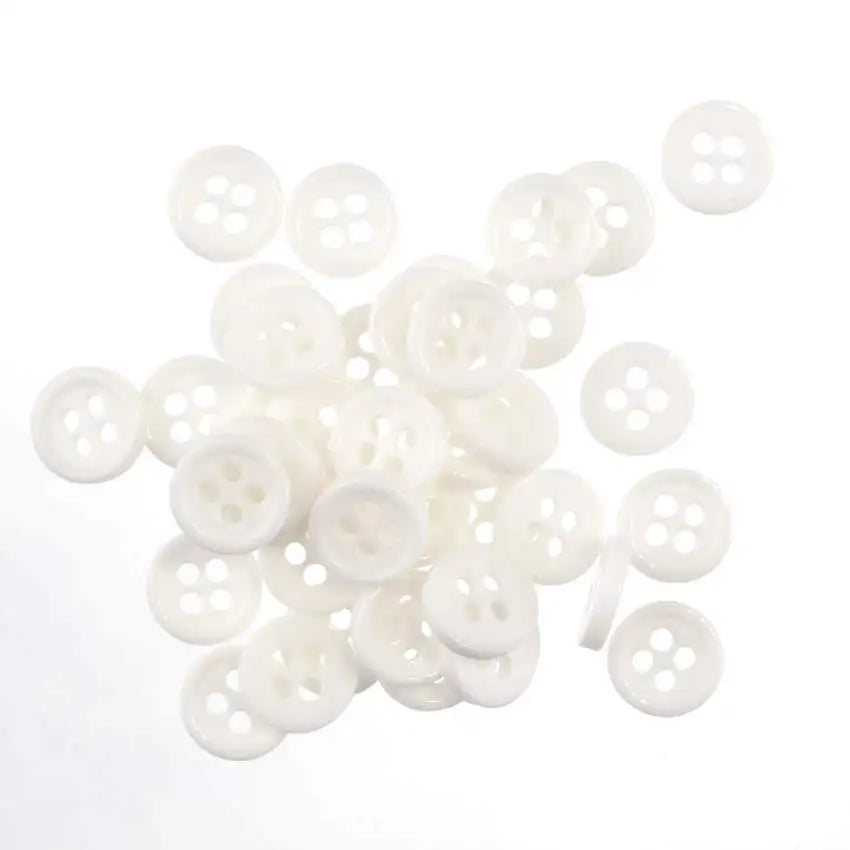Mixed Color Round Plastic Buttons – 4-Hole, Washable Resin, 50 or 100-Pack