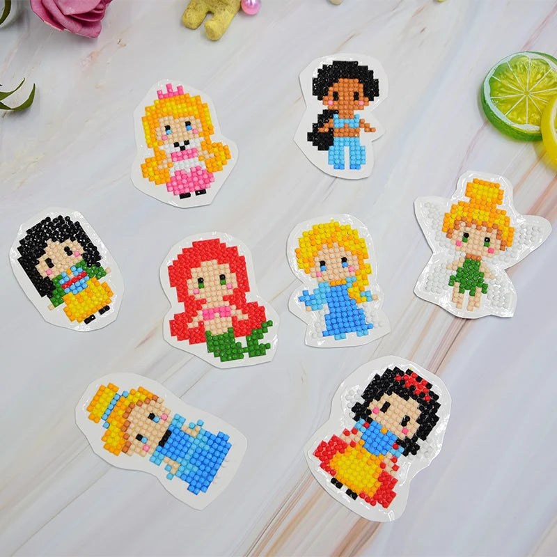 Kits de pintura de diamantes 5D para niños, pegatinas de animales con diamantes DIY, arte de diamantes digital hecho a mano, mosaico de manualidades