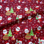 Christmas Twill Cotton Fabric – Santa, Trees & Holiday Prints, 0.5m x 1.6m