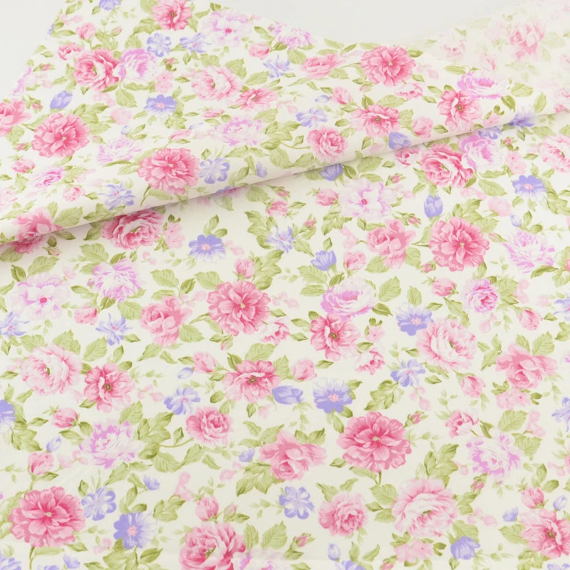 Floral Cotton Fabric - 25x45cm 100% Cotton Patchwork Fabric