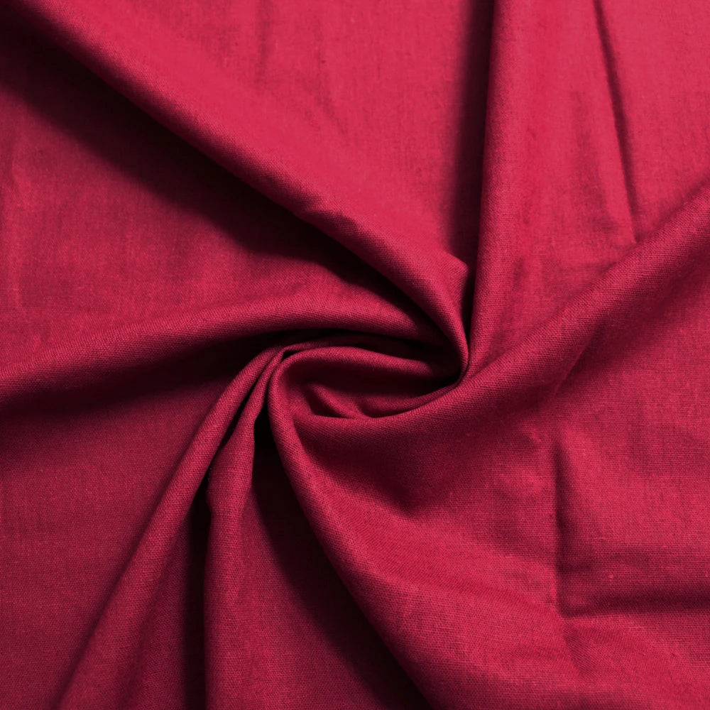 Burgundy Red Cotton Linen Fabric – 65% Cotton 35% Linen | 140 cm Wide | Patchwork, Apparel & Home Decor