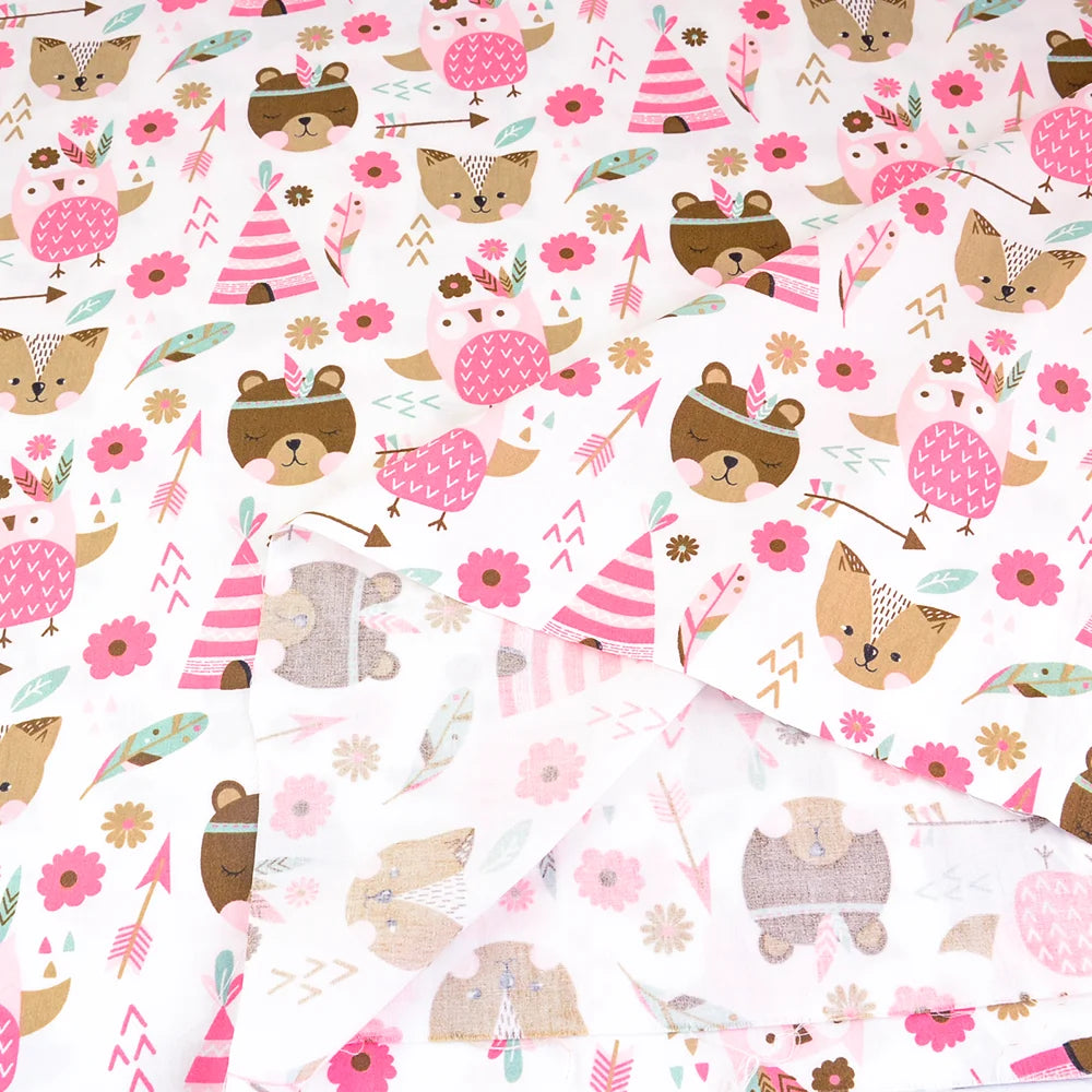 Cute Cartoon Print 100% Cotton Twill Fabric — 160cm Wide
