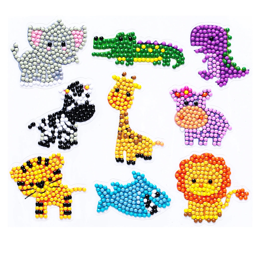 Kits de pintura de diamantes 5D para niños, pegatinas de animales con diamantes DIY, arte de diamantes digital hecho a mano, mosaico de manualidades