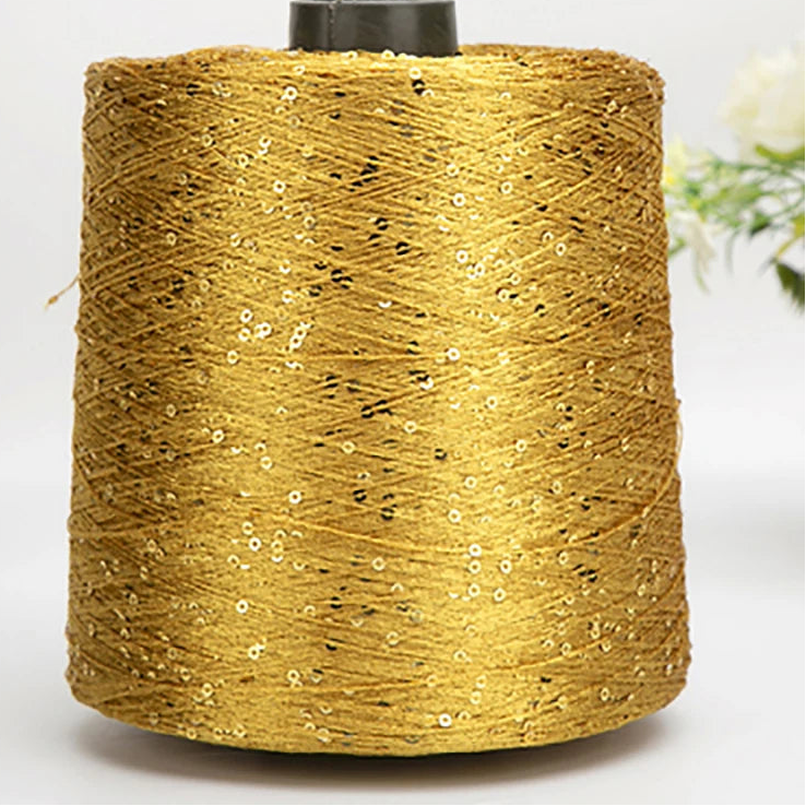 500G Glitter Fancy Yarn with Sequins – Hand Knitting & Crochet | 3mm Sequins | 25 Colors