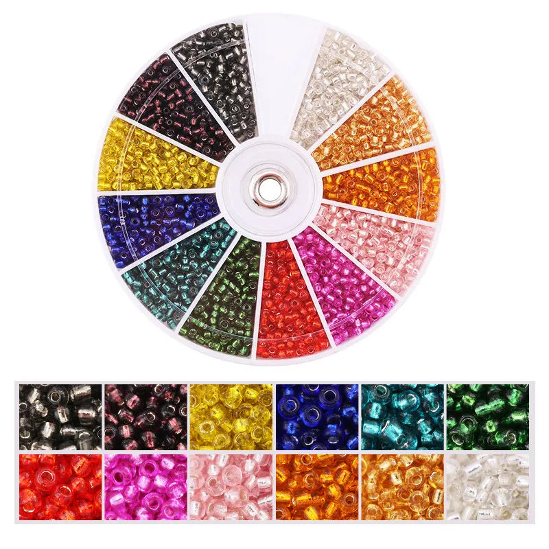 Set de 2000 Cuentas de Cristal de Semilla – 12 Colores Surtidos para Hacer Joyas, Pulseras y Manualidades DIY