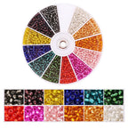 Set de 2000 Cuentas de Cristal de Semilla – 12 Colores Surtidos para Hacer Joyas, Pulseras y Manualidades DIY