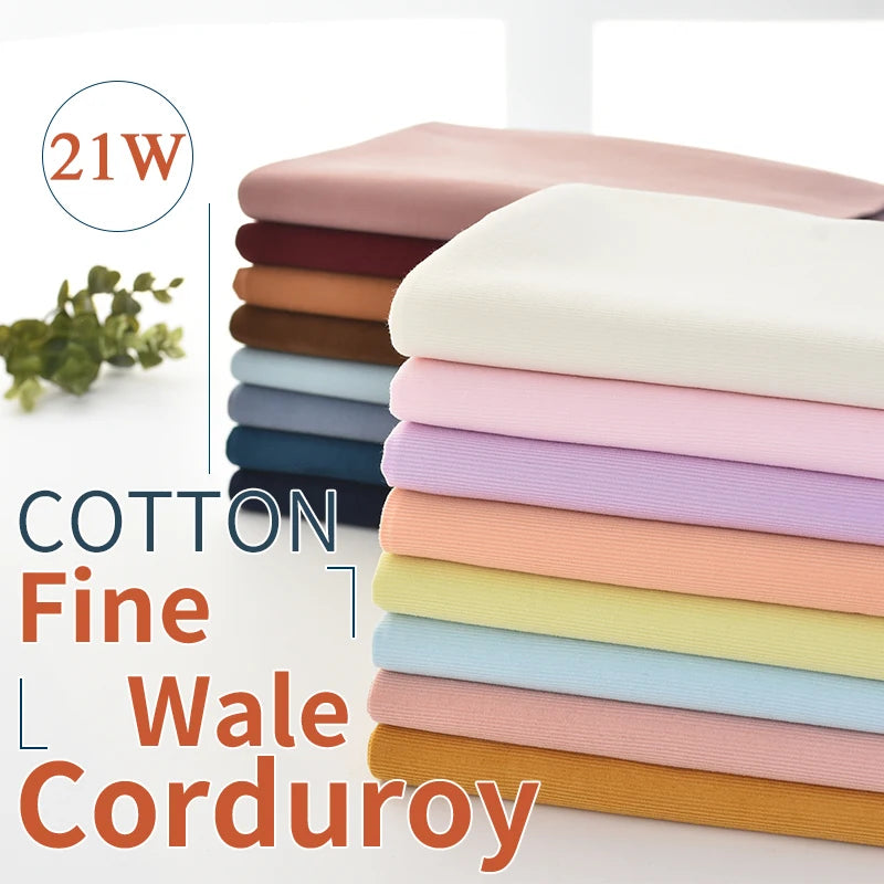 145*50cm/Pcs In Stock 21 Corduroy Fabric Cotton High Quality Plain Cotton Corduroy Fabric for Clothing