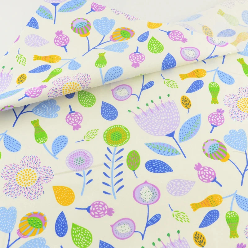 Floral Cotton Fabric - 25x45cm 100% Cotton Patchwork Fabric