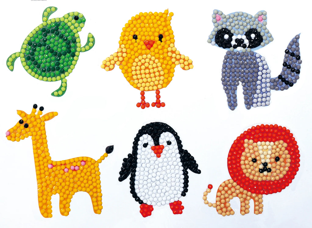 Kits de pintura de diamantes 5D para niños, pegatinas de animales con diamantes DIY, arte de diamantes digital hecho a mano, mosaico de manualidades