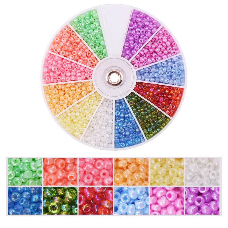 Set de 2000 Cuentas de Cristal de Semilla – 12 Colores Surtidos para Hacer Joyas, Pulseras y Manualidades DIY