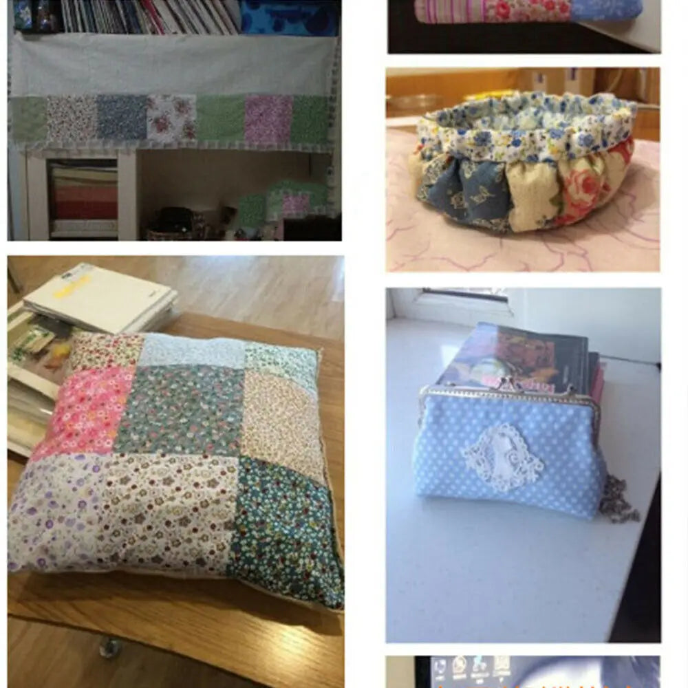 7-Piece Multicolor Cotton Fat Quarter Bundle — 25x25cm (Set C)