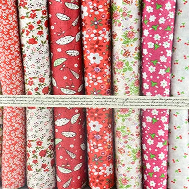 Cuadros de tela precortados – 100% algodón | Estampados florales, a cuadros y de rayas | Elige tu combinación de colores