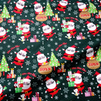 Christmas Twill Cotton Fabric – Santa, Trees & Holiday Prints, 0.5m x 1.6m