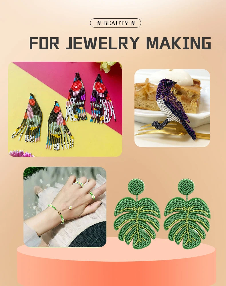 Set de 2000 Cuentas de Cristal de Semilla – 12 Colores Surtidos para Hacer Joyas, Pulseras y Manualidades DIY