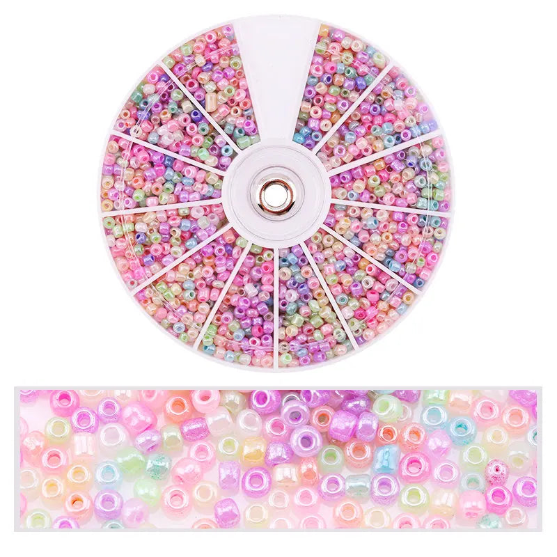 Set de 2000 Cuentas de Cristal de Semilla – 12 Colores Surtidos para Hacer Joyas, Pulseras y Manualidades DIY
