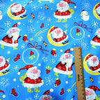 Christmas Twill Cotton Fabric – Santa, Trees & Holiday Prints, 0.5m x 1.6m