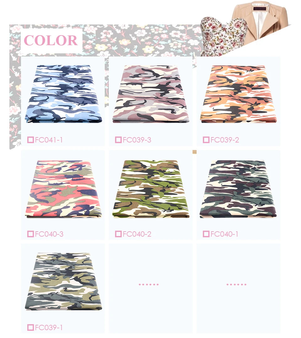 Camouflage Print 100% Cotton Poplin Quilting Fabric – 145cm Wide