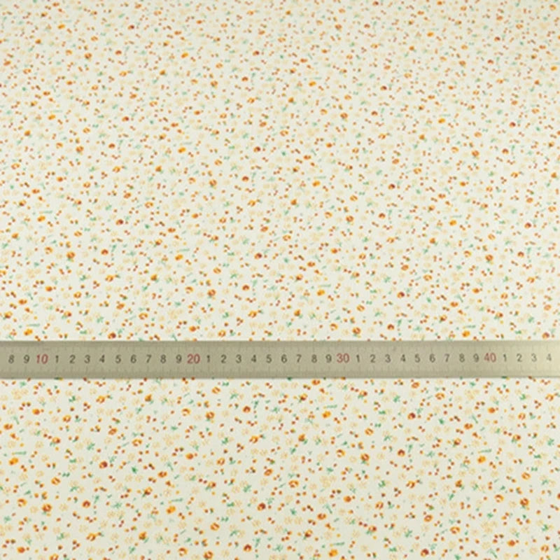 Teramil New Cotton Cloth Fabric Blue and Pink Flower Design for Sewing Home Textile Handicraft Patchwork Scrapbooking Needlework