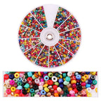 Set de 2000 Cuentas de Cristal de Semilla – 12 Colores Surtidos para Hacer Joyas, Pulseras y Manualidades DIY