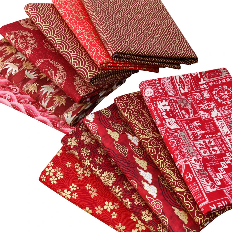 Japanese Navy Bronzed Print Cotton Kimono Fabric – 57" Wide, 200gsm | Quilting, Clothing & DIY Crafts (3 Sizes)