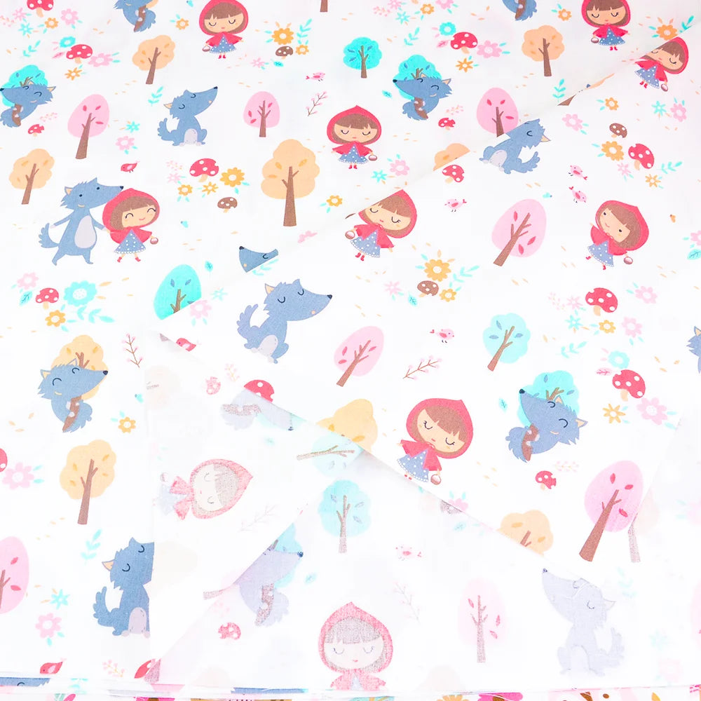 Cute Cartoon Print 100% Cotton Twill Fabric — 160cm Wide
