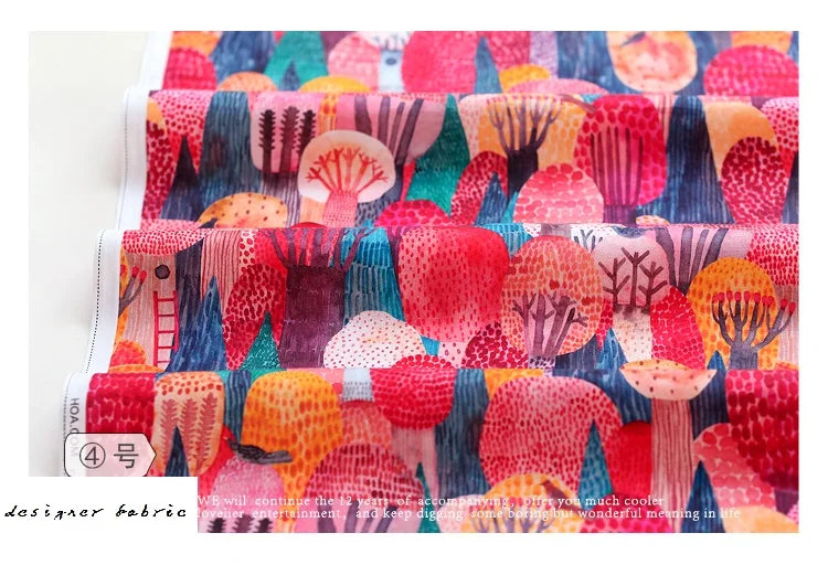 Fruit Print Cotton Fabric by the Meter – Breathable Woven Cloth for Quilting, Sewing & DIY