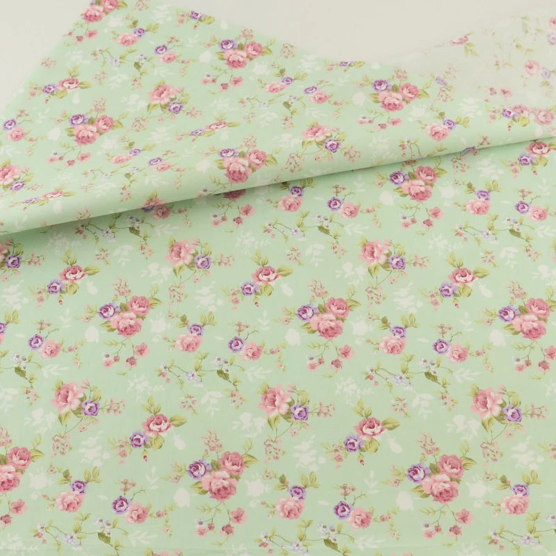 Floral Cotton Fabric - 25x45cm 100% Cotton Patchwork Fabric
