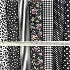 Cuadros de tela precortados – 100% algodón | Estampados florales, a cuadros y de rayas | Elige tu combinación de colores