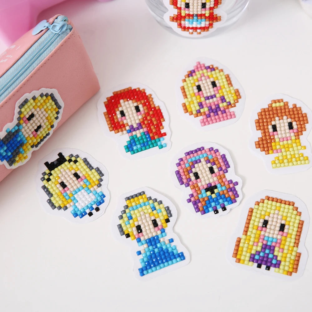 Kits de pintura de diamantes 5D para niños, pegatinas de animales con diamantes DIY, arte de diamantes digital hecho a mano, mosaico de manualidades